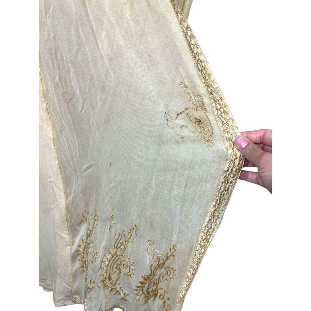 Vintage Just Cruising Cream Embroidered Boho Maxi Dress One‎ Size - Picture 7 of 10